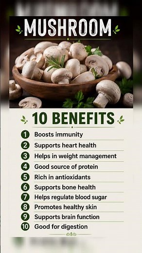 10 Amazing Health Benefits of Mushrooms 🍄 | Healthy Food Facts | Veloura Health #mushroom #benefits