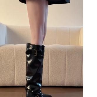 软皮版~欧美风软皮高筒裤管靴女冬季新款增高坡跟尖头长筒骑士靴 软皮版~欧美风软皮高筒裤管靴女冬季新款增高坡跟尖头长筒骑士靴