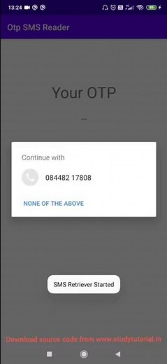 Android OTP SMS Receiver Automatically
