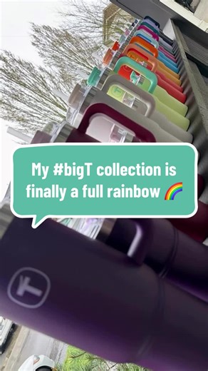 Taste the rainbow... but make it Tupperware® 🥤🌈 My #bigT collection is finally a full rainbow! From the scratch-resistant finish to the leak-proof lid, every one of these eleven tumblers gets used. Today’s vibe? Definitely Dewberry. 💜 Which color in my Big T rainbow is your favorite? (I think Dewberry just took the lead!) 🗳️👇 Tap here to grab yours and see the rest of the big T family! ➤ https://my.tupperware.com/hawaii/ #bigTEra #tumbler #KitchenSmartSolution #Tupperware @Kitchen Smart Sol