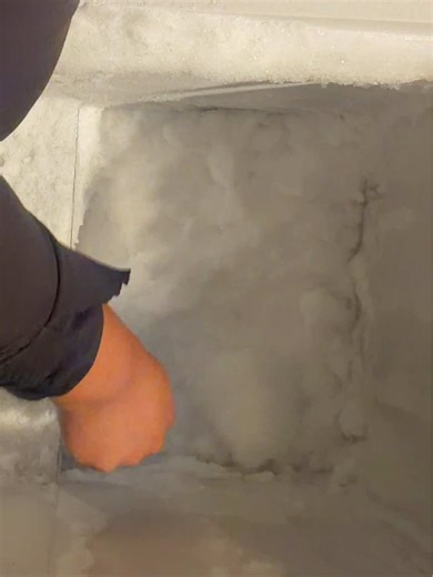 Soft Freezer Frost during the Winter Storm #freezerfrost #iceeating #softice #winterstorm #fyp