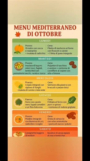 25K views · 167 reactions | Il menu settimanale di ottobre che consiglio ai miei pazienti: semplice, saziante e pieno di energia, non servono per forza detox o diete estreme  Menù completo nei commenti! | Ricette Light | Facebook