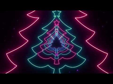 3H Neon Christmas Tree Loop 🎄✨ | Glowing Holiday Lights in 4K | Relaxing Festive Magical Background