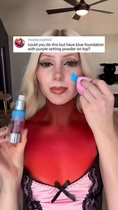 Our Sunset Makeup blue foundation purple setting powder 🫟 Available now at sunsetmakeup.com ❤️ • #altmakeup #creativemakeup #cosplaymakeup #sfxmakeup #facepaint | Sunset Makeup