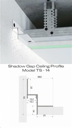 Different types of shadow gap ceiling profiles. #transformyourhome #interiordesign #designideas