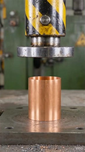 Hydraulic Press Crushing Copper Pipe 💥 #HydraulicPress #Satisfying #OddlySatisfying