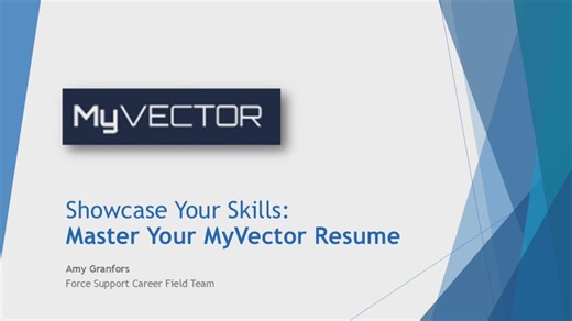 Master Your MyVector Resume - Operations Version
