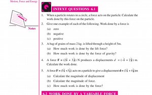 Motion, Force and EnergyINTEXT QUESTIONS 6.1When a particle ... | Filo