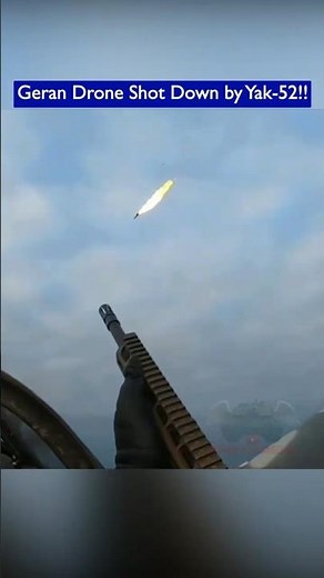 Russian Geran Drone Shot Down by Yak-52 Aircarft - Mid-Air Interception!!