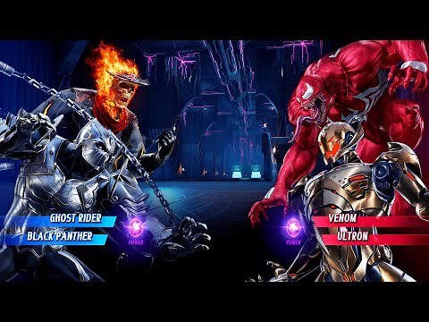 Ghost Rider & Black Panther vs Venom & Ultron (Very Hard) - Marvel vs Capcom | 4K UHD Gameplay