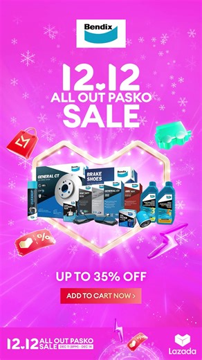All Out Pasko, All Out Preno! Grab Bendix deals up to 35% OFF sa 12.12. ’Tis the season to brake with confidence. | Bendix Philippines