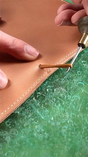 Making a Natural Veg Tanned Tochigi Leather Journal | Macro ASMR #leatherjournal #leathercraft #asmr