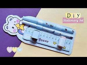 DIY Kawaii stationary set at home /How to make kawaii stationary set /Paper craft /school stationary