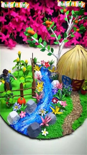 Built a Stunning Miniature Farm from Cardboard! 😱🌽 #DIY #Shorts
