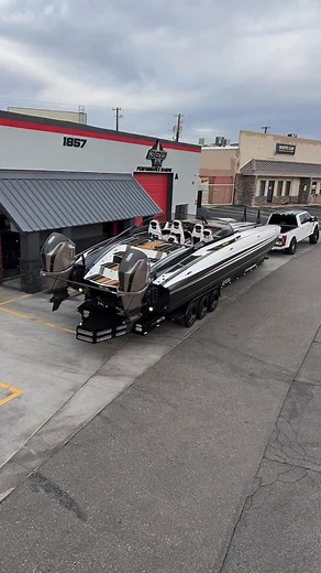 Check out this sleek DCB M42R on a tilt trailer! Via @howardcustomdetail #boatsgonewild #dcbracing | Boats Gone Wild