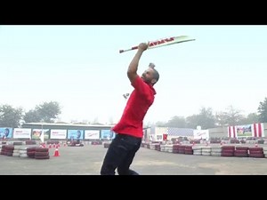 Dhawan takes Virat's Challenge - Trick Shot During MRF Shoot