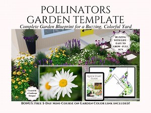 Pollinator Garden Design for Zone 6–7 With Native Wildflowers | Low Maintenance Cottage Landscape Plan With Prairie Perennials Blueprint - Etsy