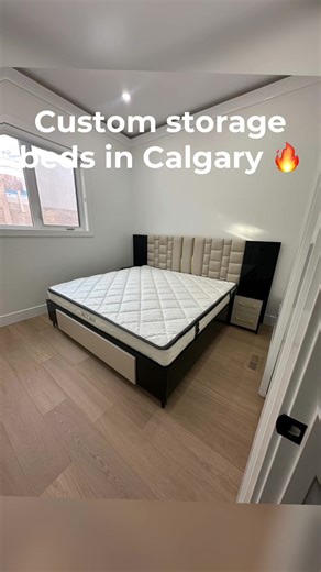 Custom storage beds built in Calgary 🇨🇦 Maximize space. Upgrade your bedroom. Hidden storage. Premium finish. Built to last #custombed #interiordesign #bedroomdesign #furnituredesign #storagebed
