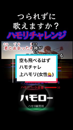 上ハモリ💁‍♀️ #空も飛べるはず #ハモリ我慢ゲーム #ハモりチャレンジ ↓下ハモリはこちら↓ @ハモロー カラオケ ハモリ音源