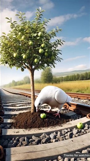 The Pigeon Who Planted an Apple Tree on the Old Railway Track🐦#viral #shorts #shortvideo