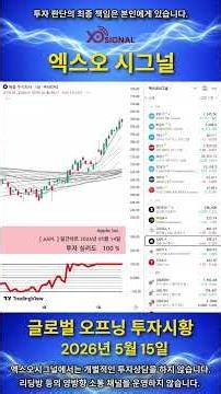 [2026년5월15일] 글로벌 오프닝 투자시황 #글로벌시황 #미국증시 #코스피 #코스닥 #주요지수 #나스닥 #S&P500 #다우존스 #필라델피아반도체 #금 #은 #원유 #환율