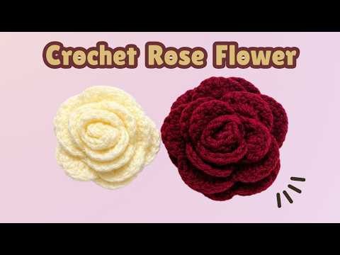 How to Crochet a Rose 🌹 | Easy Crochet Rose Tutorial for Beginners