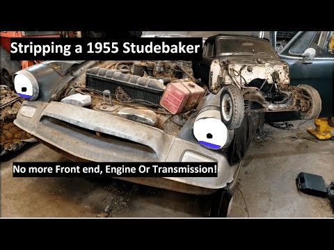 The Front is Gone! 1955 Front end, Engine, and Transmission Removed. Studebaker Restoration