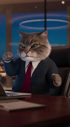 Angry Cat Manager Fights With His Bald Boss! 😂🐱💼