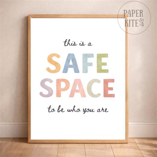 This is a Safe Space Poster Calm Corner Classroom Therapy Child Psychologist SEL Emotional Support Wall Art Guidance Councilor - Etsy