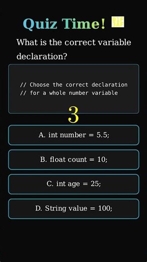 Java Challenge: Variables 🧠 #coding #shorts