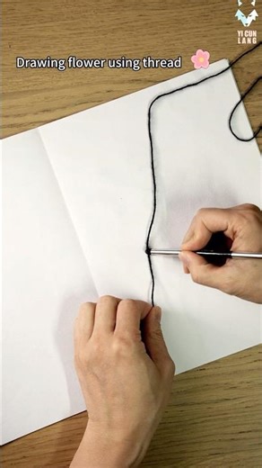 Drawing using thread #shorts #art #drawing