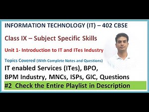Introduction to IT and ITes Industry Unit 1 | Information Technology Class 9 | 402 - CBSE #2