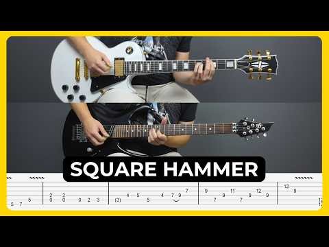 Square Hammer - Ghost | Guitar Cover with Tabs (Updated) | Guitar Lesson | All Guitar Parts | Solos