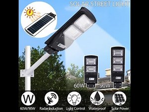 Lampadaire solaire LED avec télécommande et capteur de mouvement PIR