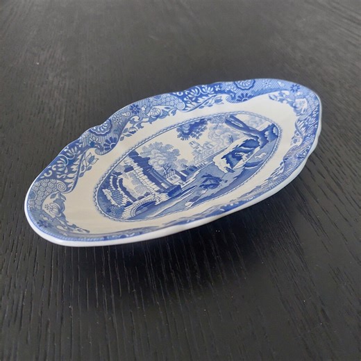Vintage Spode Blue Italian Oval Dish - Etsy