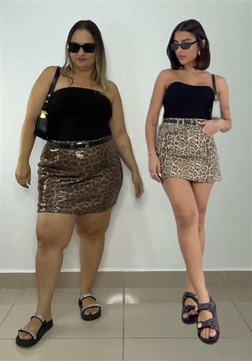 Look Fashion Plus Size com Saia de Onça e Top