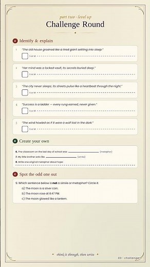Similes & Metaphors Made Easy | Explanation Worksheet with Answer Key‪@Learn.achieve.succeed67‬