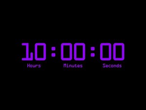 10 Hour Countdown Timer with Alarm & Chapters - Retro Digital - Purple