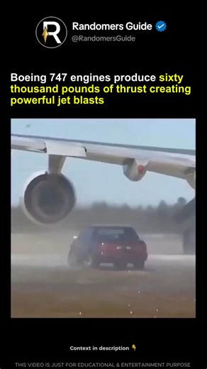 Boeing 747 Engines Generate Massive Thrust To Flip Passenger Cars Easily