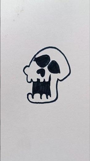 Skeleton Head Drawing 🔥 #drawing #easydrawing #shorts