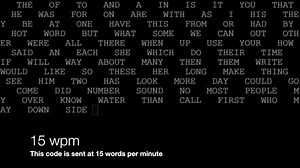 100 most common English words in Morse Code @15wpm