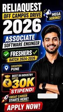 🚨 Off Campus Drive 2026 🔥 Freshers Hiring | Associate Software Engineer 💻 | Apply Now!