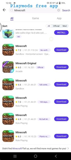 free play Minecraft app download file