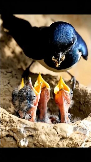 House Martin Feeding Chicks 🐦🐣4K #HouseMartin #Wildlife #Birds #Nature #Feeding #4K #Cinematic