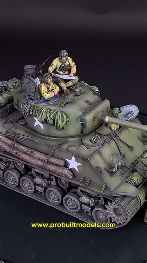 1:35 WW2 Sherman Tank Diorama – ProPainted US Crew (Tamiya Build)