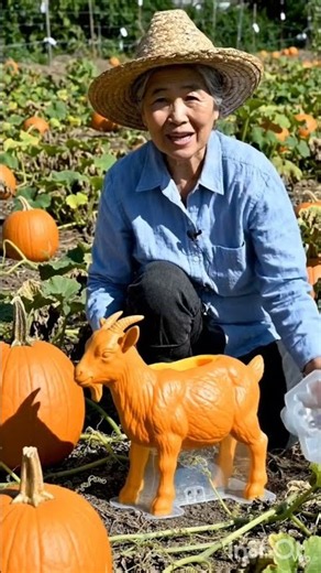 𝗚𝗢𝗔𝗧 𝗣𝗨𝗠𝗣𝗞𝗜𝗡!!! #goat #pumpkin #farming