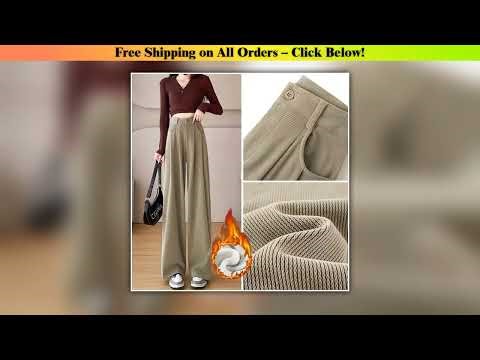 Winter Hot Sale Lady High Waist Thermal Pants Female Plush Straight Leg Trousers Girls Snow Warm Fl