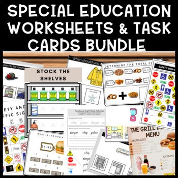 Entire Store Life Skills Special Education Printable Worksheets & Task Cards