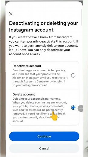 How to delete Instagram account permanently | Only just one minute.#how