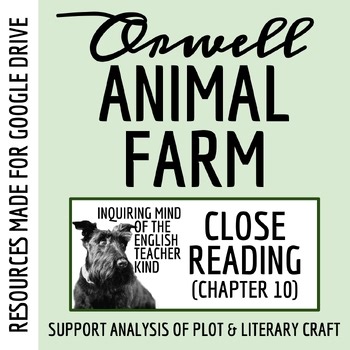 Animal Farm Chapter 10 Analysis Worksheet | High School ELA Activity | Google